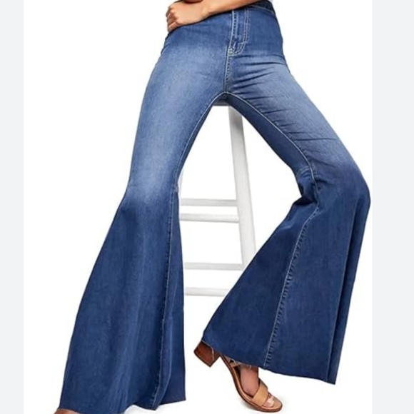 FREE PEOPLE high waisted 70s flare jeans size 25R - Picture 1 of 8